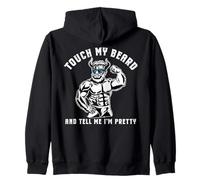 Funny Bearded Dad Touch My Beard Tell Im Pretty Fathers Day Zip Hoodie