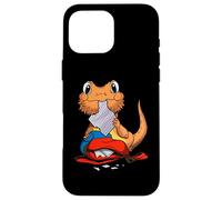 Funny Bearded Dragon Back To School Cute Lizard Student Kids Case for iPhone 16 Pro Max