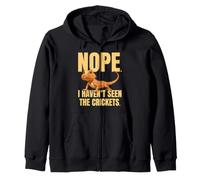 Funny Bearded Dragon Meme Nope I Haven't Seen The Crickets Zip Hoodie