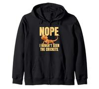 Funny Bearded Dragon Meme Nope I Haven't Seen The Crickets Zip Hoodie