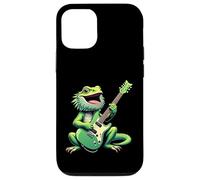 Funny Bearded Dragon Playing Electric Guitar Music Lovers Case for iPhone 12/12 Pro