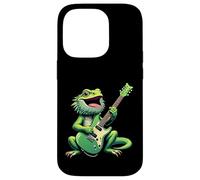 Funny Bearded Dragon Playing Electric Guitar Music Lovers Case for iPhone 14 Pro