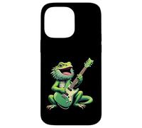 Funny Bearded Dragon Playing Electric Guitar Music Lovers Case for iPhone 14 Pro Max