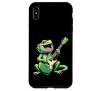 Funny Bearded Dragon Playing Electric Guitar Music Lovers Case for iPhone XS Max