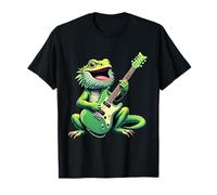 Funny Bearded Dragon Playing Electric Guitar Music Lovers T-Shirt