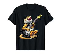 Funny Bearded Dragon Playing Guitar Design for Music Lovers T-Shirt