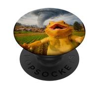 Funny Bearded Dragon Selfie Meme Tornado Storm PopSockets Adhesive PopGrip