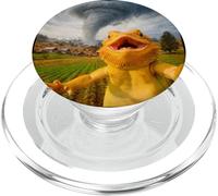 Funny Bearded Dragon Selfie Meme Tornado Storm PopSockets PopGrip for MagSafe