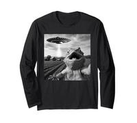 Funny Bearded Dragon Selfie With Alien UFO Long Sleeve T-Shirt