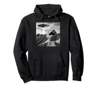 Funny Bearded Dragon Selfie With Alien UFO Pullover Hoodie