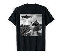 Funny Bearded Dragon Selfie With Alien UFO T-Shirt