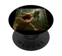 Funny Bearded Dragon Selfie with T-Rex Meme PopSockets Adhesive PopGrip