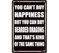 Funny Bearded Dragons Metal Sign You Can'T Buy Happiness But You Can Buy Bearded Dragons Vintage Tin Sign Poster For Pub Bar Kitchen Garden Bathroom Home Wall Art Decor Gift For Women Men 8x5.5 Inch