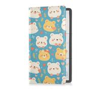 Funny Bears Cute Retro Style Premium Leather Registration and Insurance Card Holder Prefect Car Essentials Wallet for Cards, Essential Document Driver License