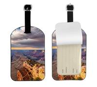 Funny Beauty Grand Canyon 1 Print Leatherette Luggage Tag with Secure Strap,Colorful Suitcase Identifier for Travel