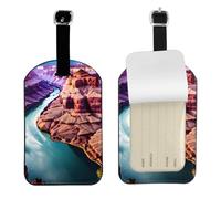 Funny Beauty Grand Canyon Print Leatherette Luggage Tag with Secure Strap,Colorful Suitcase Identifier for Travel