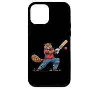 Funny Beaver Cricketer Cartoon Batsman Sports Case for iPhone 12 mini