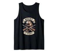Funny Beaver Hunting Mount It Right Quote Tank Top