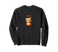 Funny Beaver Wearing Sunglasses Playing Euphonium Sweatshirt
