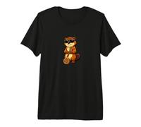 Funny Beaver Wearing Sunglasses Playing Sitar Premium T-Shirt