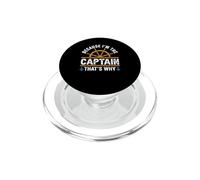 Funny "Because I'm The Captain That's Why" Sailing Lover PopSockets PopGrip for MagSafe