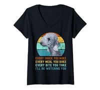 Funny Bedlington Terrier Dog Every Snack you Make V-Neck T-Shirt