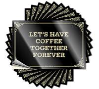 Funny Bedroom Decor Lettering Sticker - Custom Standing Case Let's Have Coffee Together Forever(6X9CM)