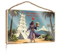 Funny Bedroom Decor Pan American World Airways: A Journey Through Culture And Knowled Wooded Sign Playroom Decor Farm House Decorations(23X35CM)