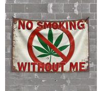 Funny Bedroom Decor Prohibited: No Smoking Without Permission Tapestry Tapestry Wall Art Astethic Stuff for Room(100X150CM)