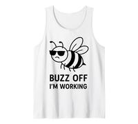 Funny Bee Buzz Off I'm Working Design Tank Top