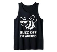 Funny Bee Buzz Off I'm Working Design Tank Top