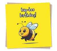 Funny Bee - Have a Hap-bee Birthday - Happy Birthday Humour Card for Family and Friends - Fun Greetings Wish for Men, Women - Made in UK