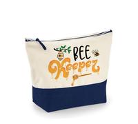 Funny Beekeeper Honey Bee Lover Gift | Cute Beekeeping Gift for Men, Women, Makeup Bag, Canvas Accessory Bag. (Natural Black, M)