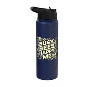 Funny Beekeeping Busy Bees Happy Me Beekeeper Stainless Steel Insulated Water Bottle