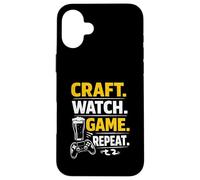 Funny Beer Craft Watch Game Repeat Gamer Streaming Quote Case for iPhone 16 Plus