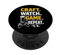 Funny Beer Craft Watch Game Repeat Gamer Streaming Quote PopSockets Adhesive PopGrip