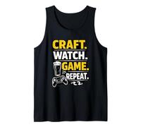 Funny Beer Craft Watch Game Repeat Gamer Streaming Quote Tank Top