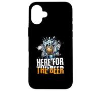 Funny Beer Drinkers Design, Here for the Beer, Brew Fan Case for iPhone 16 Plus