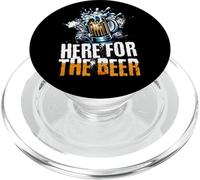 Funny Beer Drinkers Design, Here for the Beer, Brew Fan PopSockets PopGrip for MagSafe
