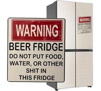 Funny Beer Fridge Stickers Warning Beer Fridge Magnet Hilarious Beer Fridge Warning Sign Beer Stickers Magnet DO NOT Put Food, Water, OR Other in This Fridge for Home Bar Decorations (1PCS)