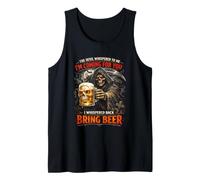 Funny Beer Lovers Grim Reaper Gothic Sarcastic Dark Humor Tank Top