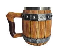 Funny Beer Mug - Vintage Barrel Beverage Container - Resin Drink Cup Coffee Mug - for Bar Tavern Restaurant Festival Party Holiday Water Alcohol Tea Hot or Cold Drinks