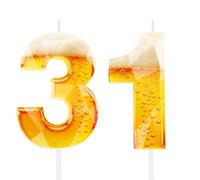 Funny Beer Themed Birthday Candles for Men, 31st Birthday Cake Topper Decorations for Beer Lovers, Novelty Design Party Supplies for 31 Year Old Dad Husband Grandpa