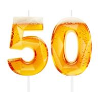 Funny Beer Themed Birthday Candles for Men, 50th Birthday Cake Topper Decorations for Beer Lovers, Novelty Design Party Supplies for 50 Year Old Dad Husband Grandpa