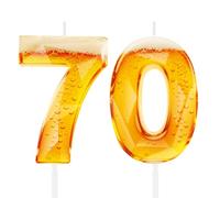 Funny Beer Themed Birthday Candles for Men, 70th Birthday Cake Topper Decorations for Beer Lovers, Novelty Design Party Supplies for 70 Year Old Dad Husband Grandpa