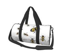 Funny Bees Duffle Bag With Shoes Compartment And Adjustable Strap,Foldable Travel Duffel Bags For Men Women,Waterproof Duffel Bags, Black, One Size