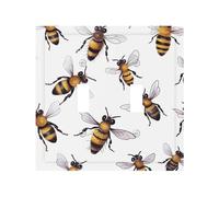 Funny Bees, Durable and Stylish Wall Plate - Full-Surface Print, Pc Material, Heat & Fade Resistant, Easy to Install