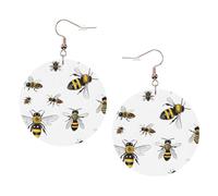 Funny Bees Elegant Leather Round Earrings-Fashionable And Unique Accessories For Everyday Wear