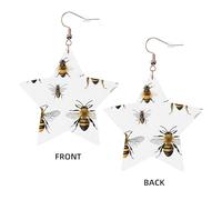 Funny Bees Elegant Leather Star Earrings-Fashionable And Unique Accessories For Everyday Wear