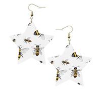 Funny Bees Elegant Leather Star Earrings-Fashionable And Unique Accessories For Everyday Wear